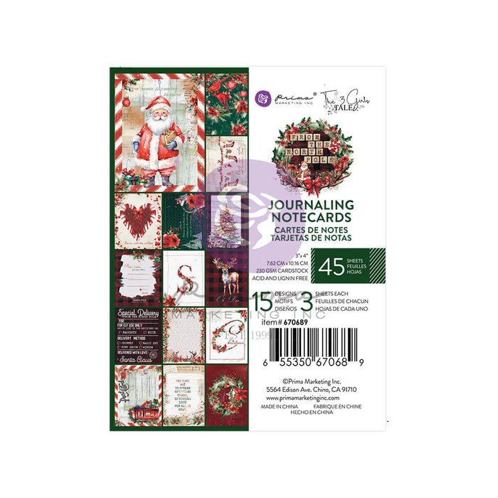 Prima Marketing From The North Pole  3" x 4" Journaling Cards