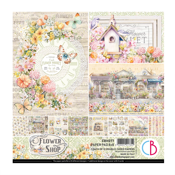 Ciao Bella Flower Shop 8" x 8" Scrapbooking Paper Set