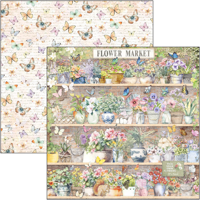 Ciao Bella Flower Shop 8" x 8" Scrapbooking Paper Set