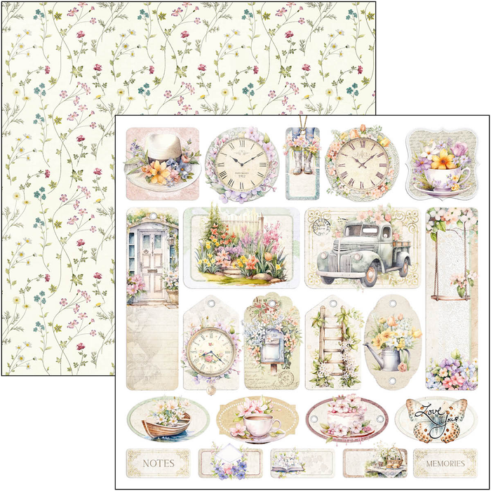 Ciao Bella Flower Shop 8" x 8" Scrapbooking Paper Set