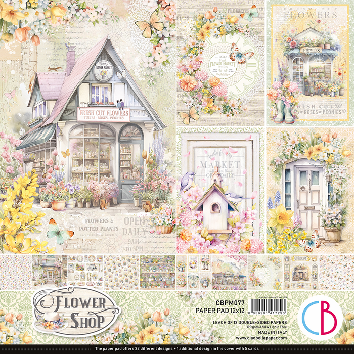 Ciao Bella Flower Shop 12" x 12" Scrapbooking Paper Set