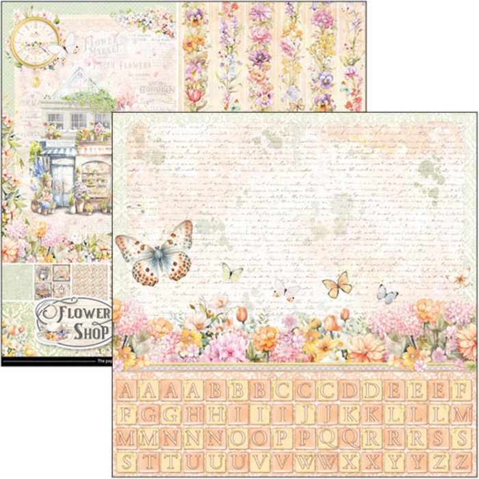 Ciao Bella Flower Shop 12" x 12" Patterns Scrapbooking Paper Set