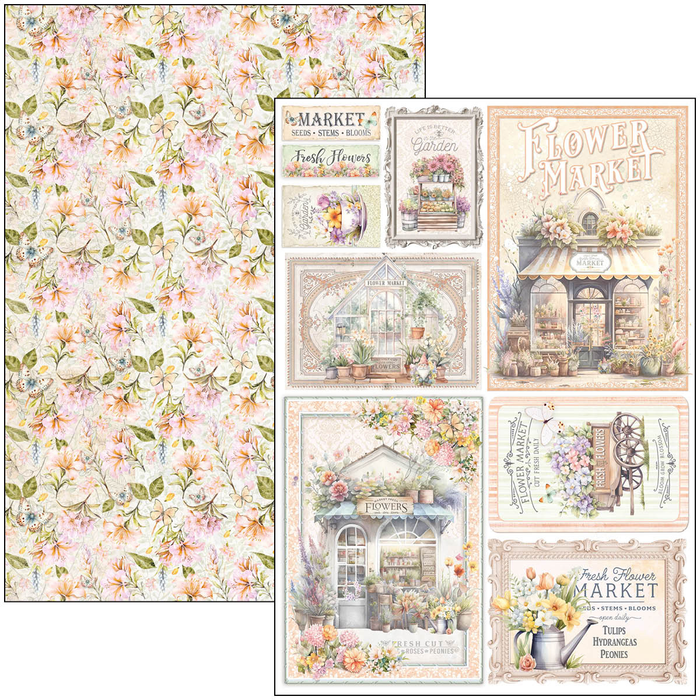 Ciao Bella Flower Shop A4 Scrapbooking Paper Set