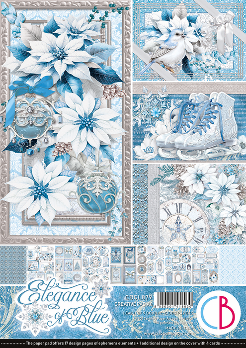 Ciao Bella Elegance Of Blue A4 Scrapbooking Paper Set