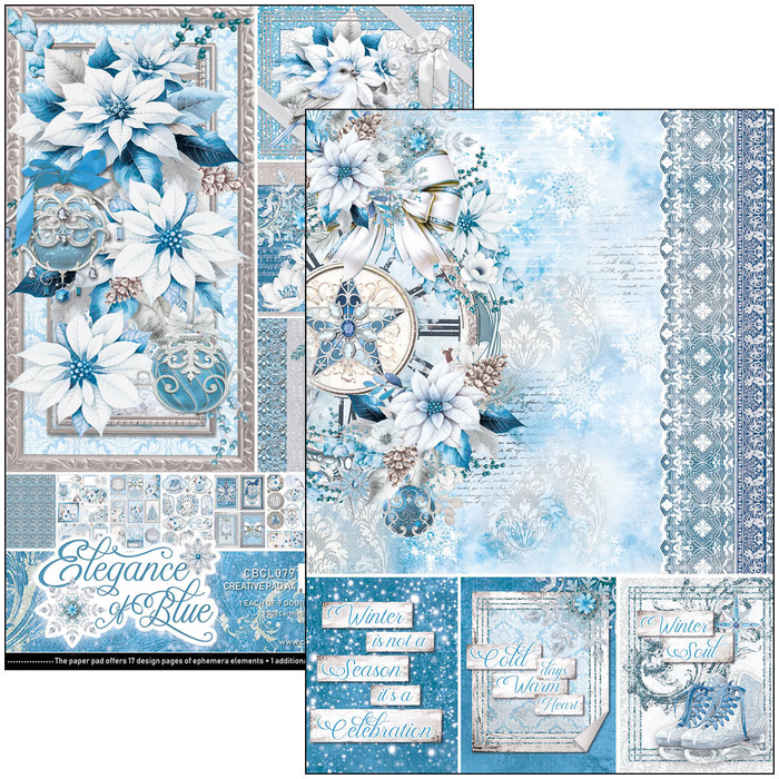 Ciao Bella Elegance Of Blue A4 Scrapbooking Paper Set