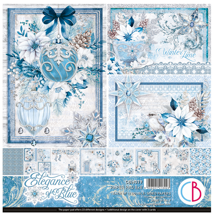 Ciao Bella Elegance Of Blue 8" x 8" Scrapbooking Paper Set