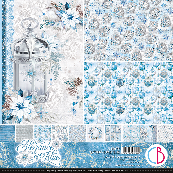 Ciao Bella Elegance Of Blue 12" x 12" Patterns Scrapbooking Paper Set