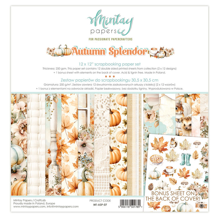 Mintay Autumn Splendor 12" x"12 Scrapbooking Paper Set