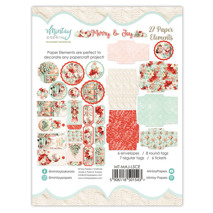 Mintay Merry & Joy Tags Paper Elements