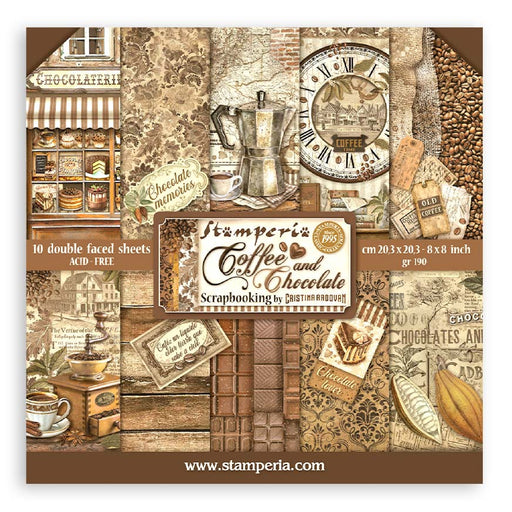 Stamperia Vintage Library 8 x 8 Backgrounds Selection Paper Pad