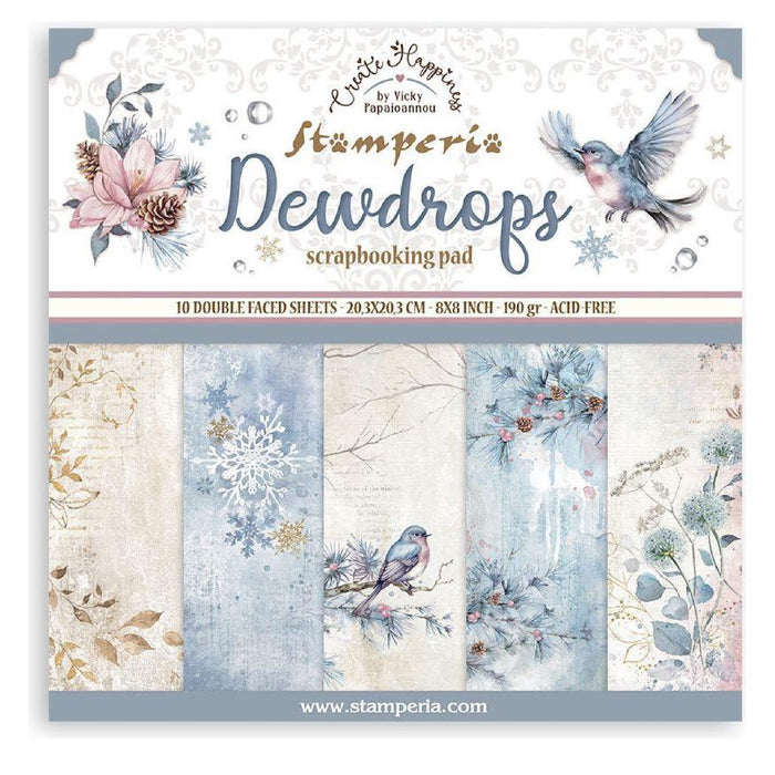 Stamperia Dewdrops 8" x 8" Scrapbooking Paper Pad