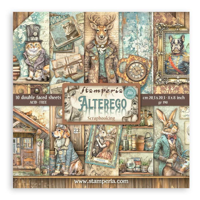 Stamperia Alterego 8" x 8" Scrapbooking Paper Pad