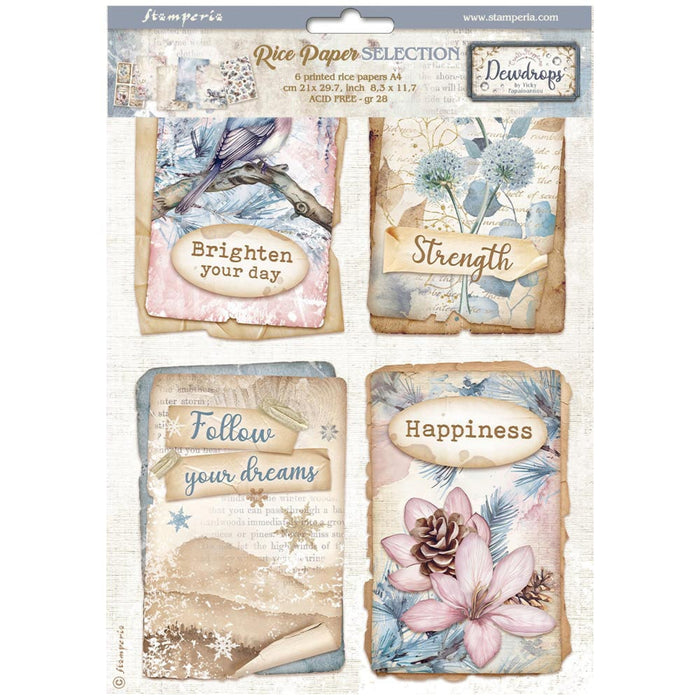 Stamperia Dewdrops A4 Rice Paper Pack