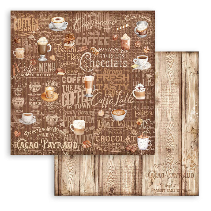 Stamperia Coffee & Chocolate 12" x 12" Maxi Backgrounds Selection Paper Pad