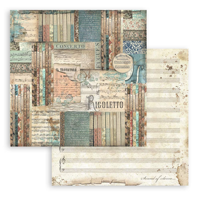 Stamperia Music 8" x 8" Scrapbooking Paper Pad