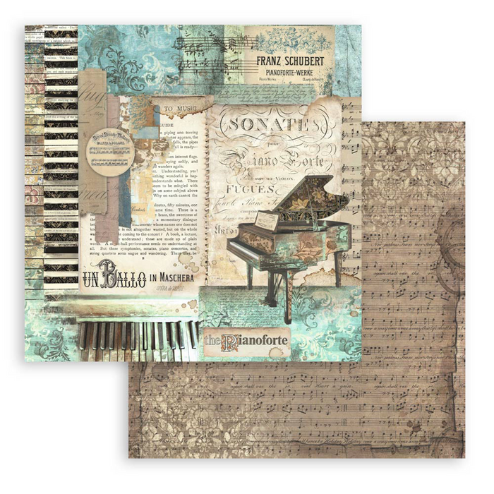 Stamperia Music 8" x 8" Scrapbooking Paper Pad