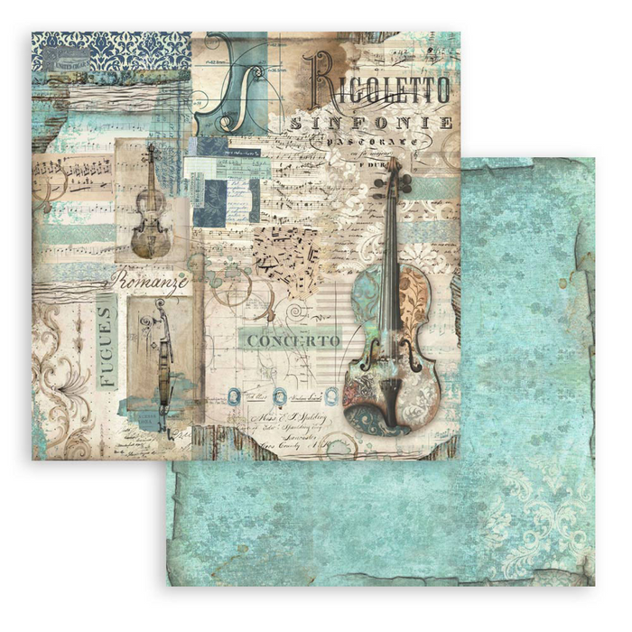 Stamperia Music 8" x 8" Scrapbooking Paper Pad