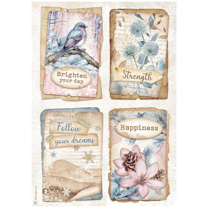 Stamperia Dewdrops A4 Rice Paper Cards