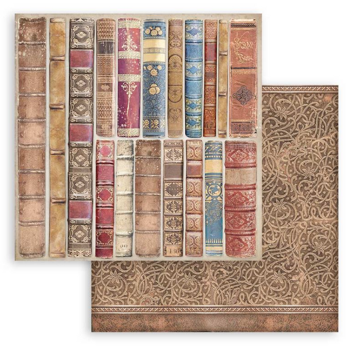 Stamperia Vintage Library 12" x 12" Maxi Backgrounds Selection Paper Pad