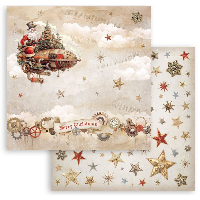 Stamperia Gear Up Christmas 12" x 12" Scrapbooking Paper Pad