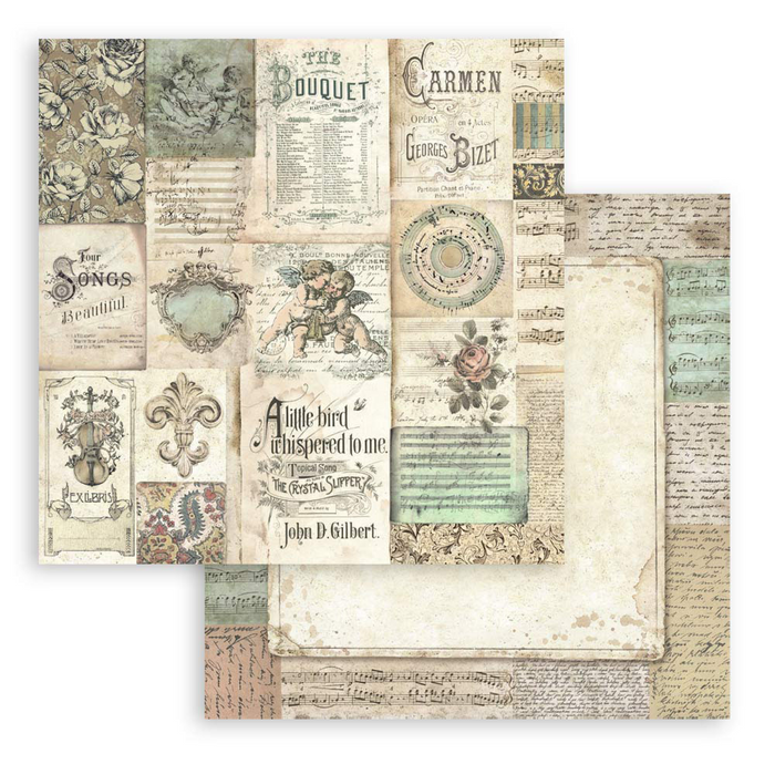 Stamperia Music 8" x 8" Scrapbooking Paper Pad