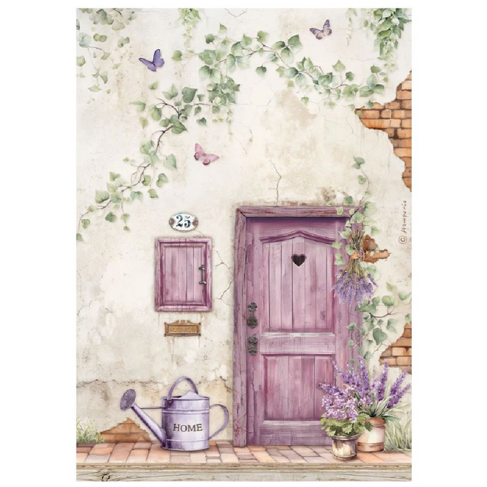 Stamperia Lavender A4 Rice Paper (Door)