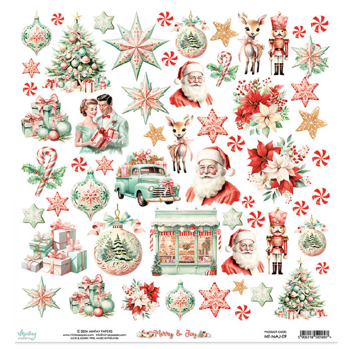 Mintay Merry & Joy 12" x"12 Scrapbooking Paper Set