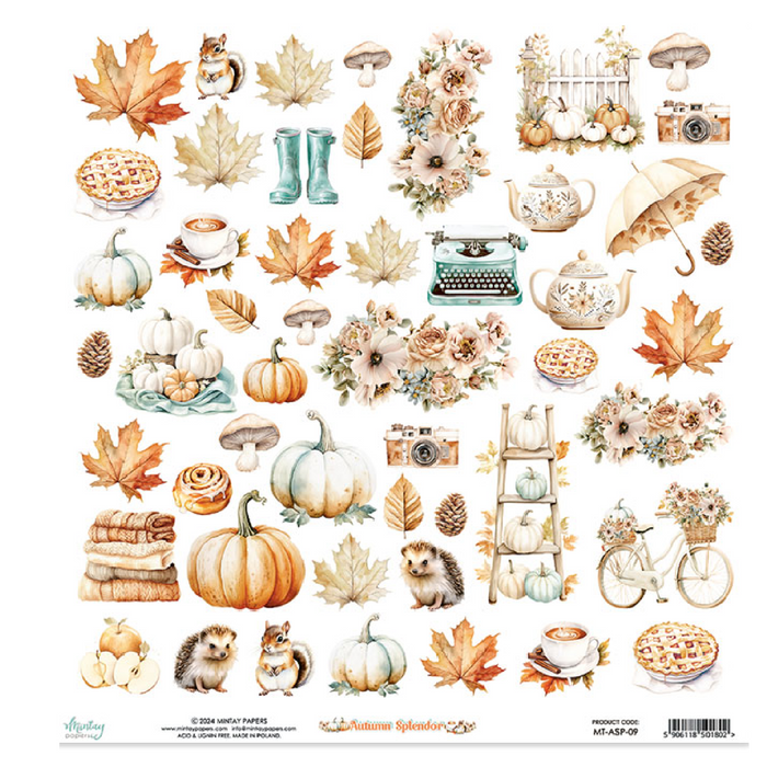 Mintay Autumn Splendor 12" x"12 Scrapbooking Paper Set