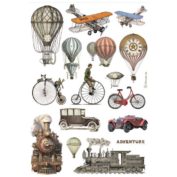 Stamperia Best Sellers A4 Rice Paper (Train & Balloons)