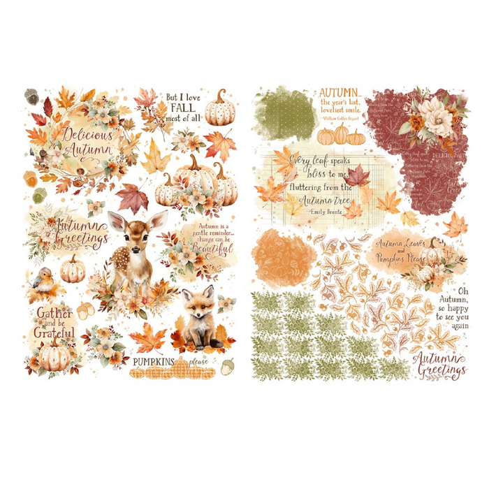 Graphic 45 Autumn Greetings Rub - On