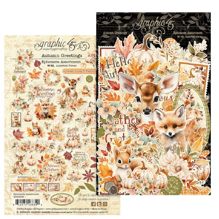 Graphic 45 Autumn Greetings Ephemera Set