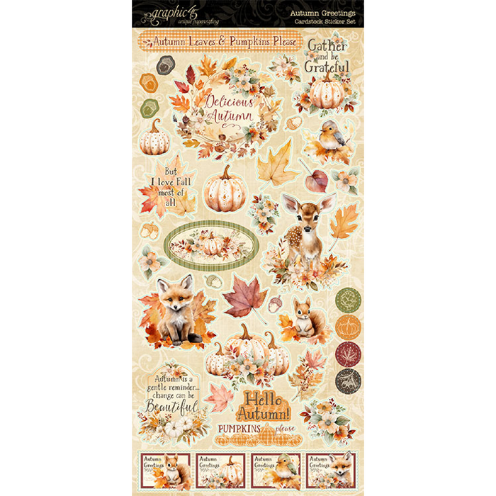 Graphic 45 Autumn Greetings 6″ × 12″ Cardstock Sticker