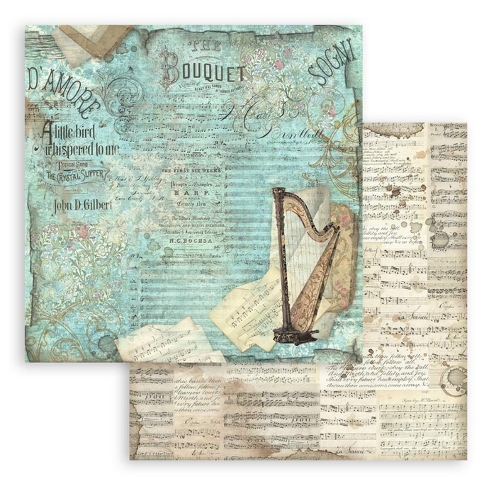 Stamperia Music 8" x 8" Scrapbooking Paper Pad