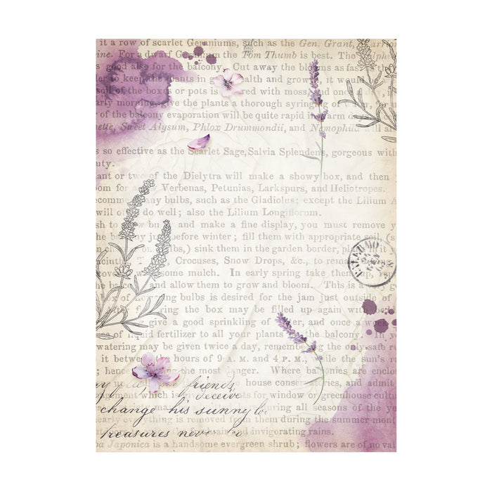 Stamperia Lavender A6 Rice Paper Backgrounds Pack