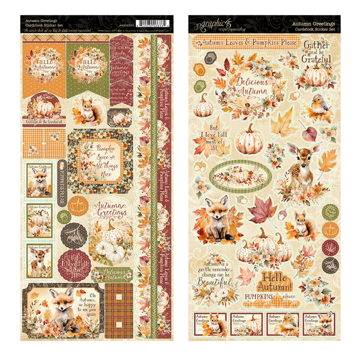 Graphic 45 Autumn Greetings 6″ × 12″ Cardstock Sticker