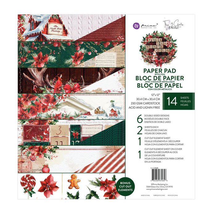 Prima Marketing From The North Pole 12" x 12" Paper Set