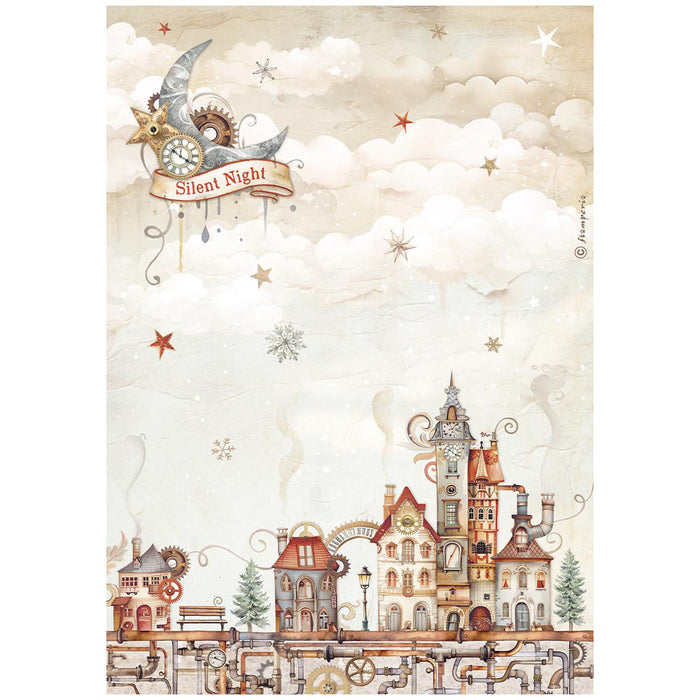 Stamperia Gear Up Christmas A4 Rice Paper Pack