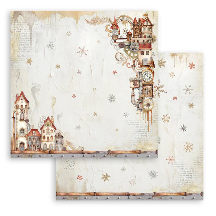 Stamperia Gear Up Christmas 8" x 8" Scrapbooking Paper Pad