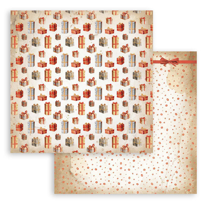 Stamperia Gear Up Christmas 8" x 8" Backgrounds Paper Pad