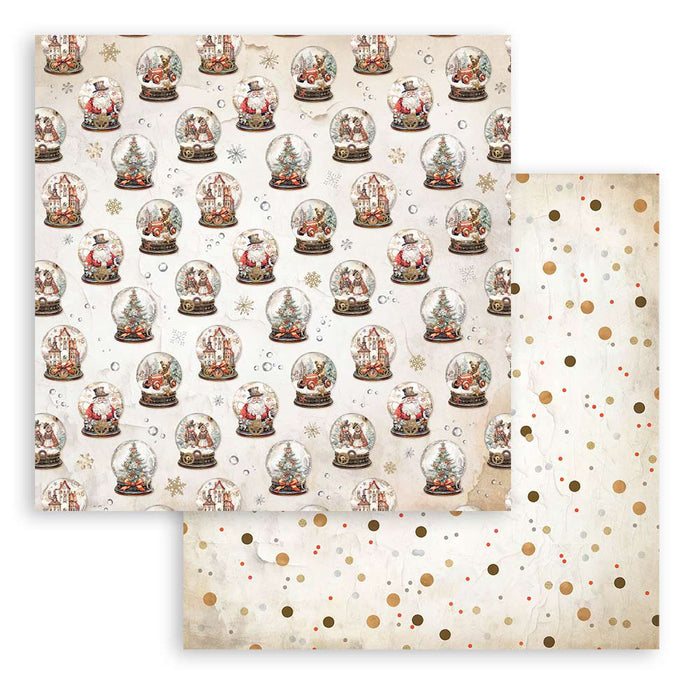 Stamperia Gear Up Christmas 8" x 8" Backgrounds Paper Pad