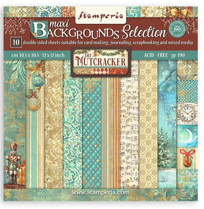 Stamperia The Nutcracker 12" x 12" Maxi Backgrounds Selection Paper Pad