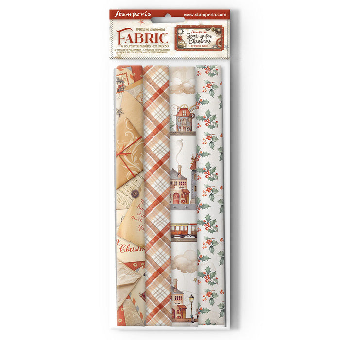 Stamperia Gear Up Christmas Fabric Pack