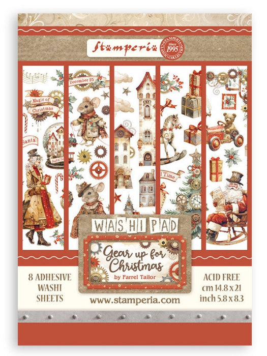 Stamperia Gear Up Christmas Washi Pad