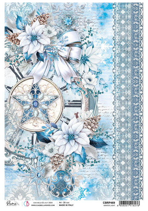 Ciao Bella Elegance Of Blue A4 Rice Paper (Winter Light)