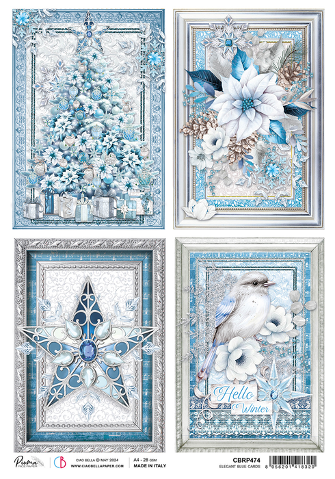 Ciao Bella Elegance Of Blue A4 Rice Paper (Cards)