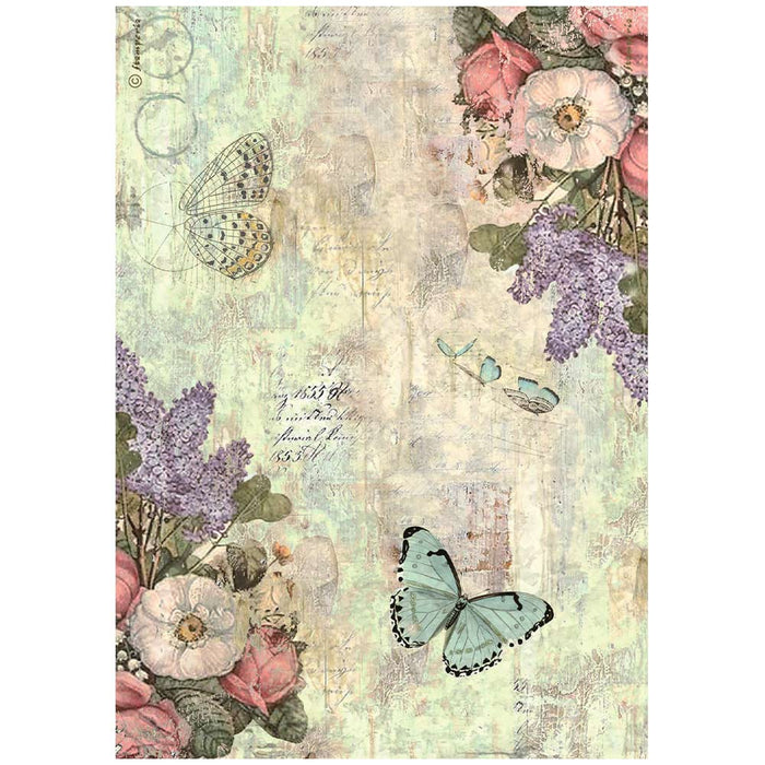 Stamperia Wonderland A4 Rice Paper (Flower & Butterflies)