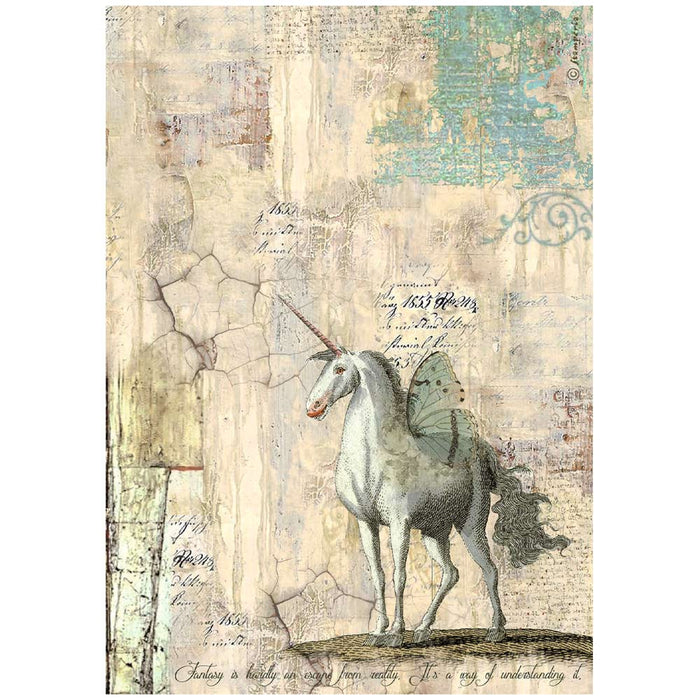 Stamperia Wonderland A4 Rice Paper (Unicorn)